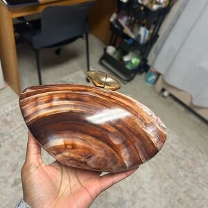 Brown and Gold Clutch Bag